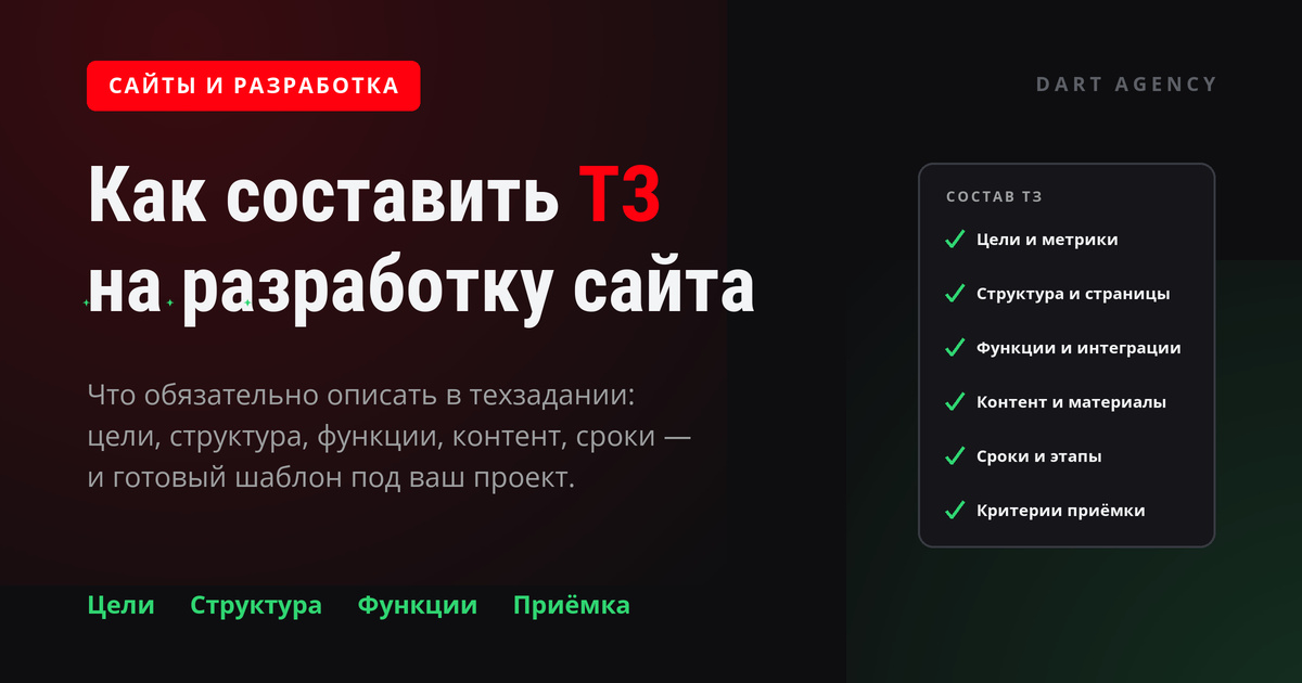 Как составить ТЗ на разработку сайта: шаблон и примеры